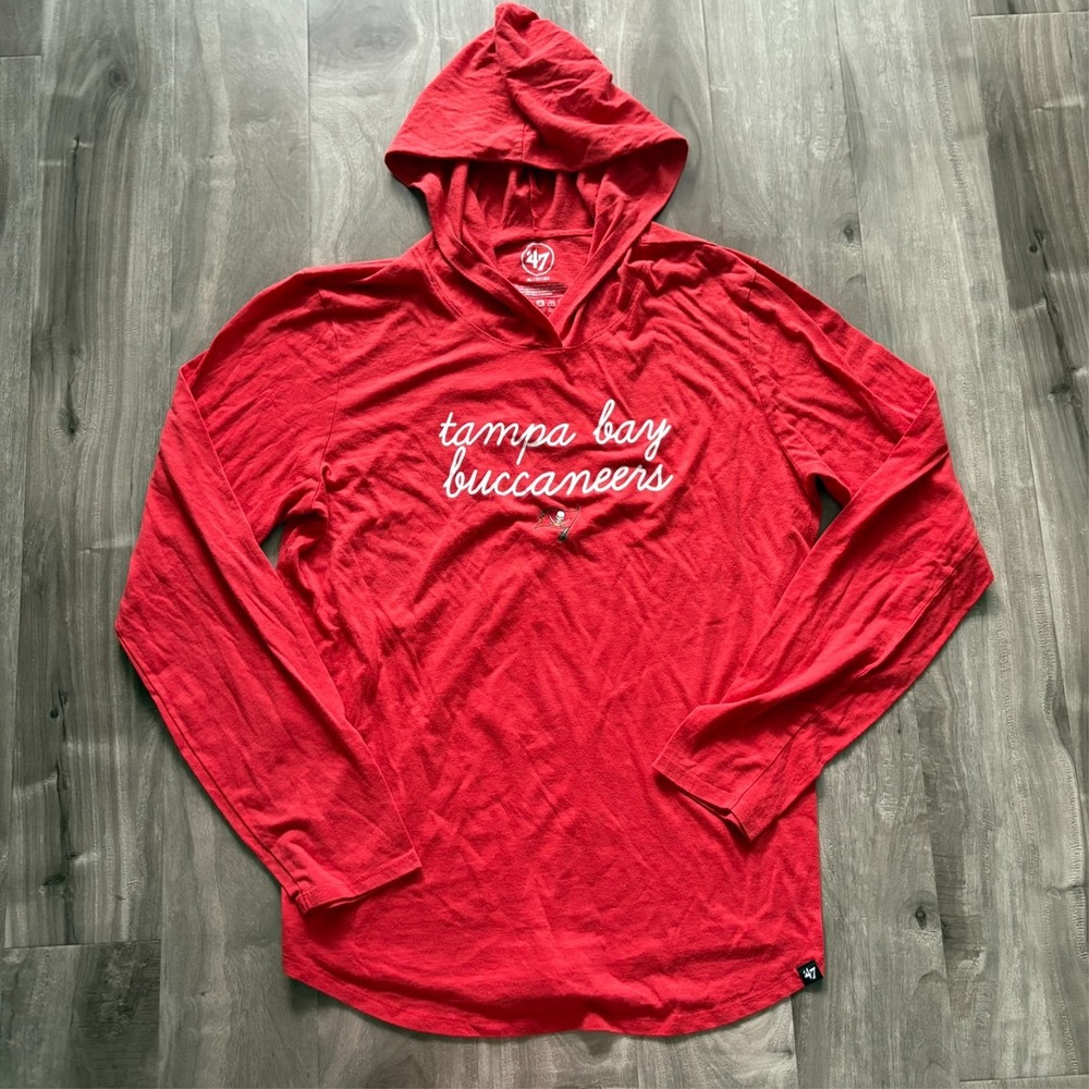 '47‎ Brand Tampa Bay Buccaneers Long Sleeve Hooded Shirt Red Women's XL NFL